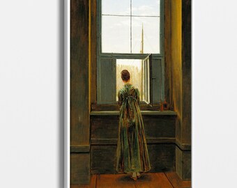 カスパー・ダーヴィト・フリードリヒ作「窓辺の女性」アートプリント