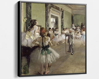 The Ballet Class by Edgar Degas, Canvas Wall Art, Impressionist Ballet Scene, Vintage Dance Painting, Elegant Home Decor, Wall Art Framed