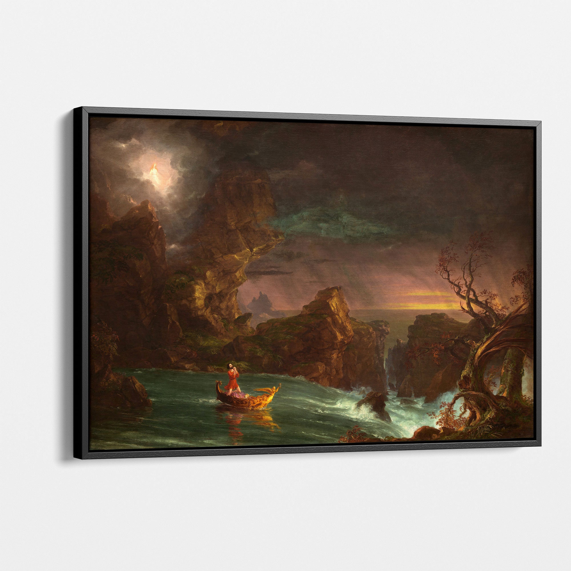 The Voyage of Life: Manhood by Thomas Cole - Romantic Landscape Painting, Fine Art Print, Wall Art Decor, Classic Art Reproduction Print