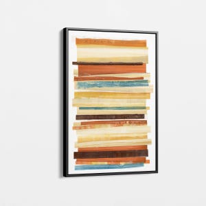 Modern Abstract Striped Canvas Art, Colorful Horizontal Lines Wall Decor, Large Minimalist Print for Contemporary Spaces