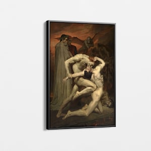 Dante and Virgil by William-Adolphe Bouguereau - Premium Canvas Wall Art, Classic Masterpiece,  Classical Artwork for Home Wall Decor