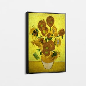 Vincent Van Gogh Vase with Twelve Sunflowers Canvas Wall Art, Famous Painter Painting Gift,  Home Gift Idea, Perfect Gift for Art Lovers