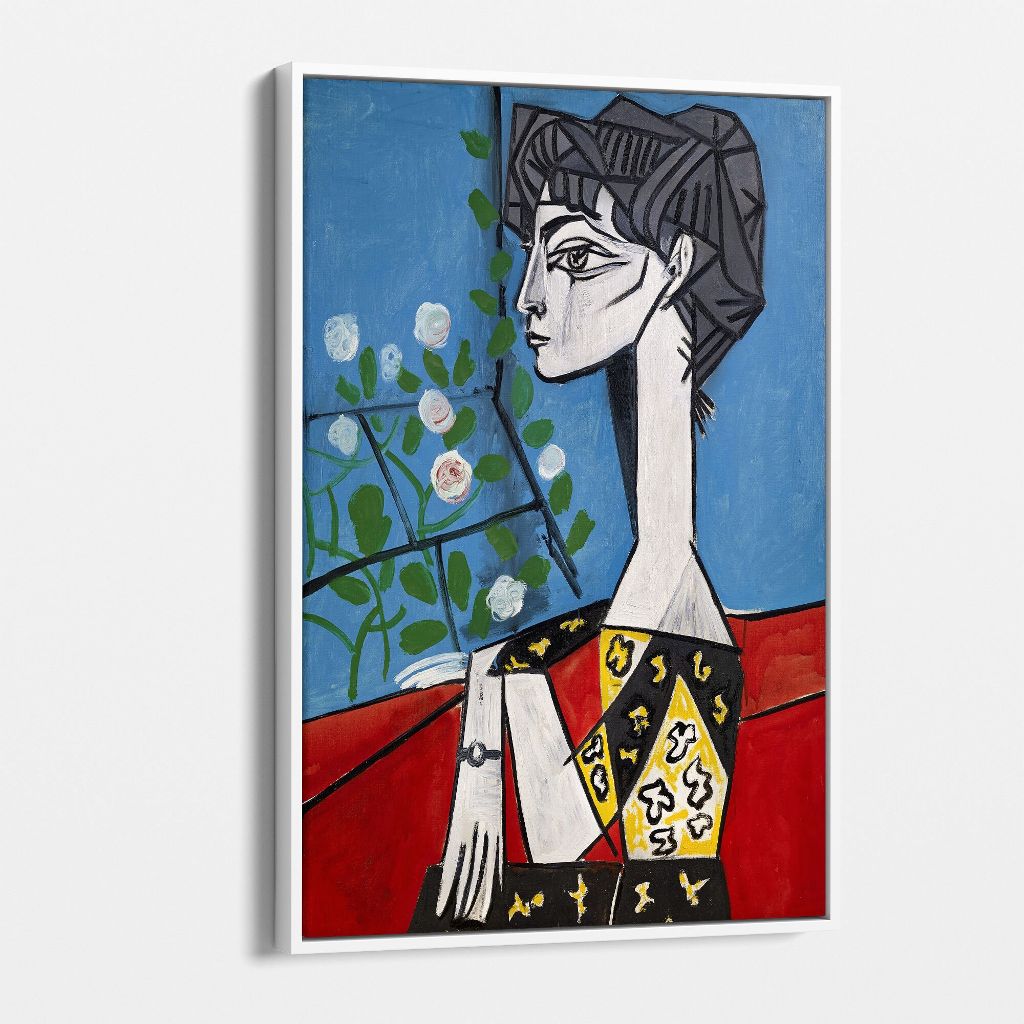 Jacqueline With Flowers by Picasso Canvas Art for Home & Office