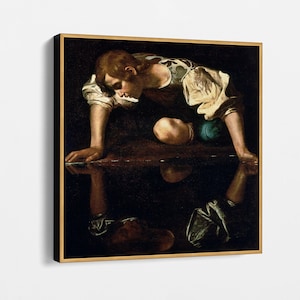 Caravaggio - Narcissus - Stunning Reproduction of Classic Canvas Art, Extra Large Wall Art for Living Room or Office, Elegant Home Decor