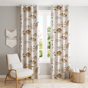 Elegant Floral Curtains - Boho Chic Window Panels, Soft Light Filtering Drapes for Bedroom, Nursery, or Living Room