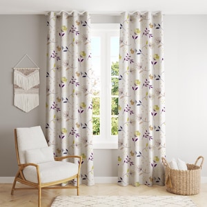 Cottagecore Floral Curtains: Boho Wildflower Print, Soft Polyester