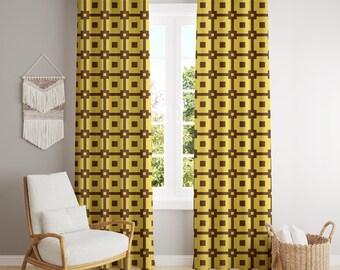 ヴィンテージレトロカーテンパネル - ミッドセンチュリーモダン