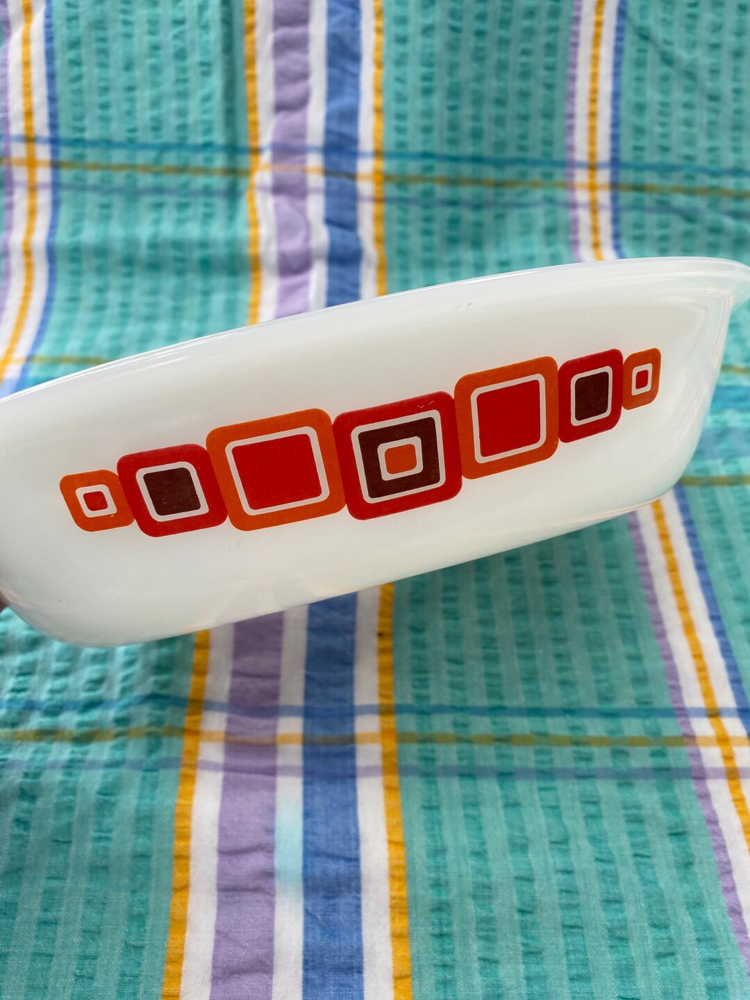 1970s Pyrex Crown Moderne Pattern Oval Ovenware Baking Dish Retro ...