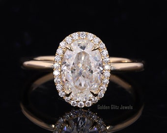 アッシャーカット モアッサナイト ソリティアリング：14Kローズ