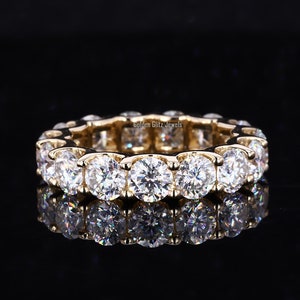 4 karaat lab-gegroeide diamant Eternity-band, 14K gouden ring in U-vorm
