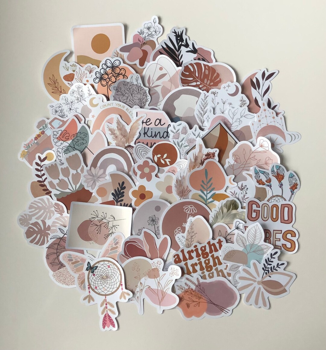 10-25 Neutral Random Aesthetic Stickers - Etsy