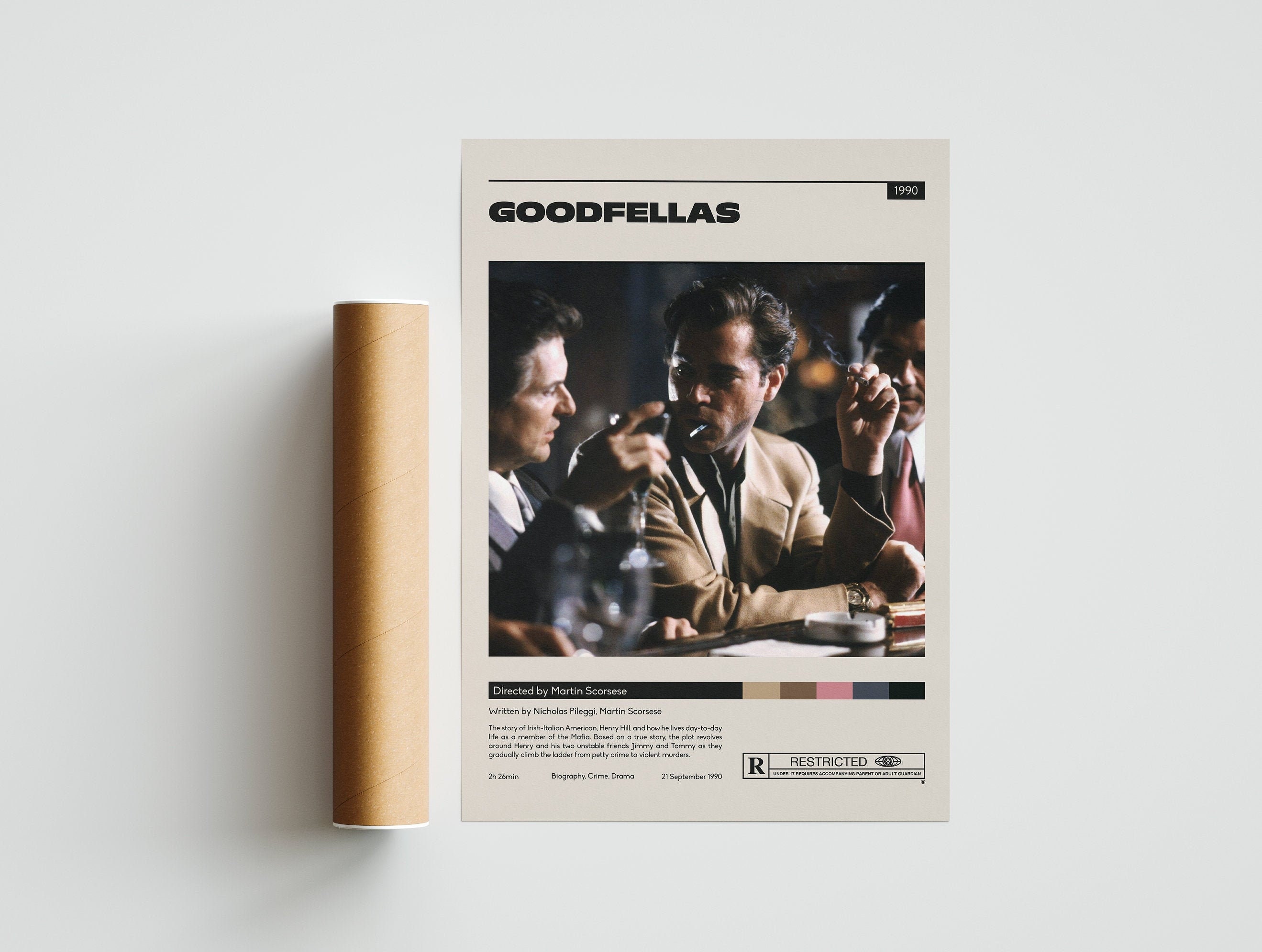 Tableau Toile GoodFellas - Poster Film Martin Scorsese - 50x70cm - Sans Cadre - Décoration Murale Cinéma