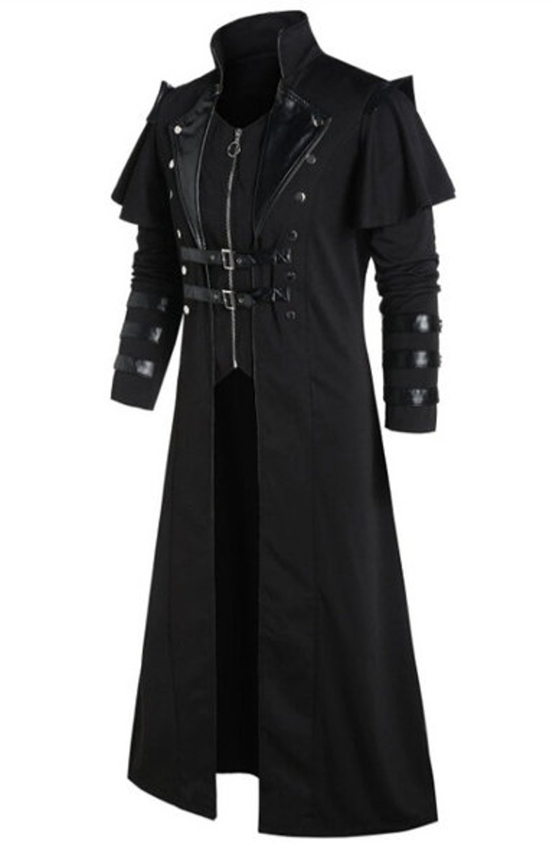 Vintage Men's Gothic Steampunk Long Jacket Trench Coat - Etsy