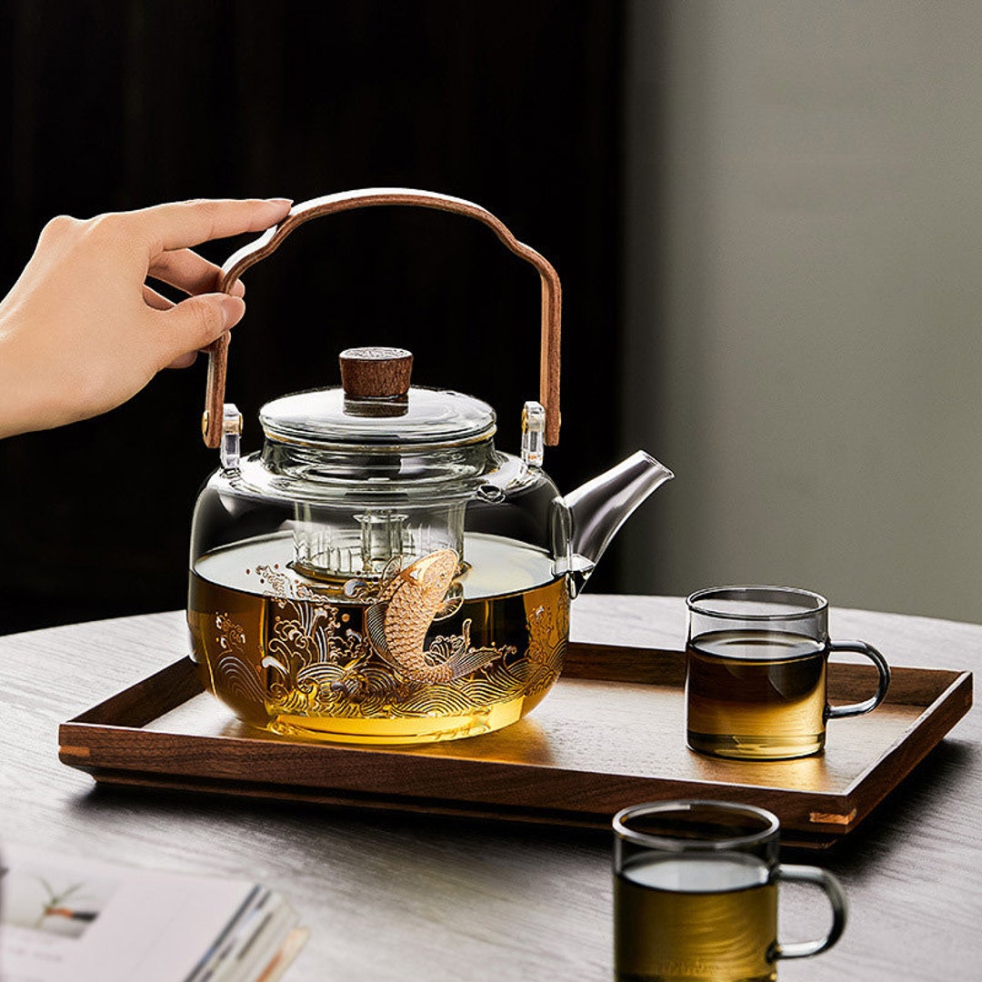 Handmade Glass Teapot Tea Water Separation Single Teapot High