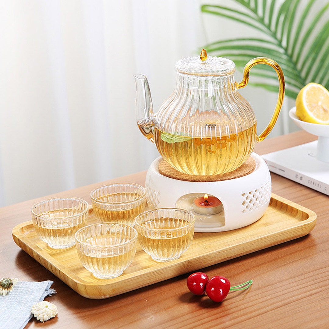 750ml Hot Heat Resistant Glass Teapot With Infuser Heated