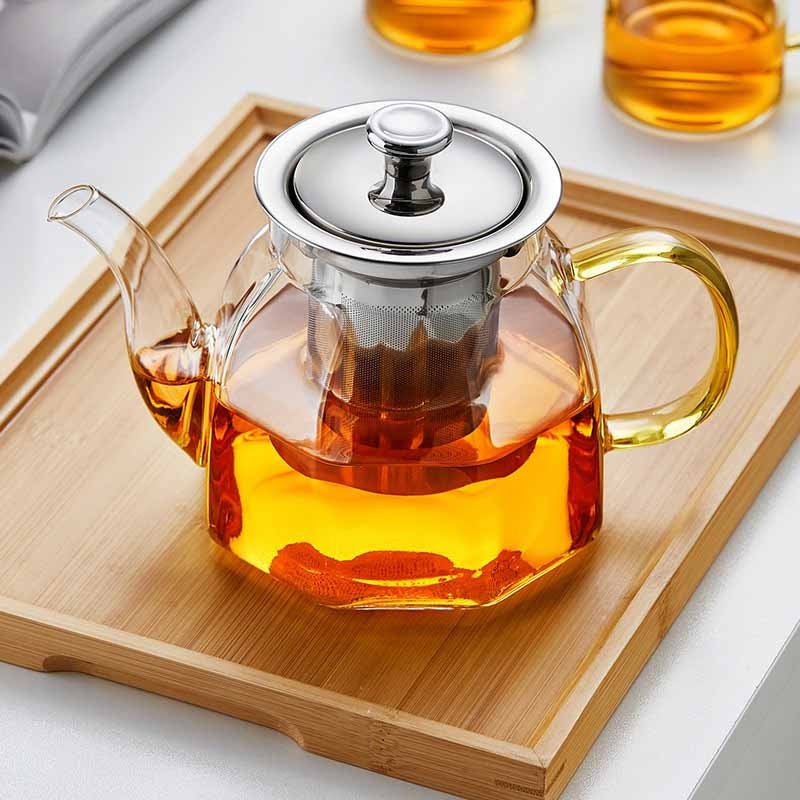 Clear Glass Tea Pot Royal 50 oz Non Drip Anti-slip Lead Free - Tea Beyond