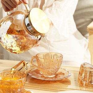 Fruit Flower Teapotcandle Heating Teapotheat-resistant Glass - Etsy