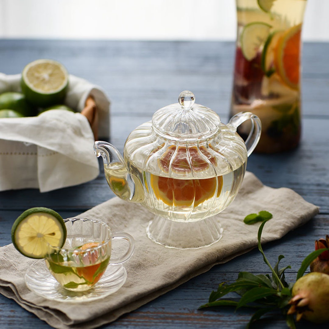 Retro Court Style Glass Teapot High Temperature Resistant Etsy