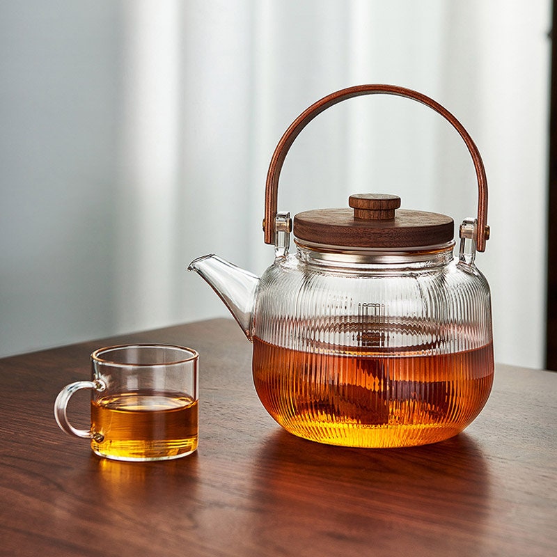 Taiyoko Japanese Heatproof Glass Teapot Clear Tea Pot with Infuser Teapots  26 oz/750 ml Borosilicate Glass Teapot for Stovetop Safe Loose Leaf and