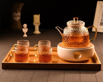 Handmade Glass Teapot | Tea Water Separation Teapot | High Temperature Resistant Glass Teapot | Flower Tea Teapot | Gift for Her / Him