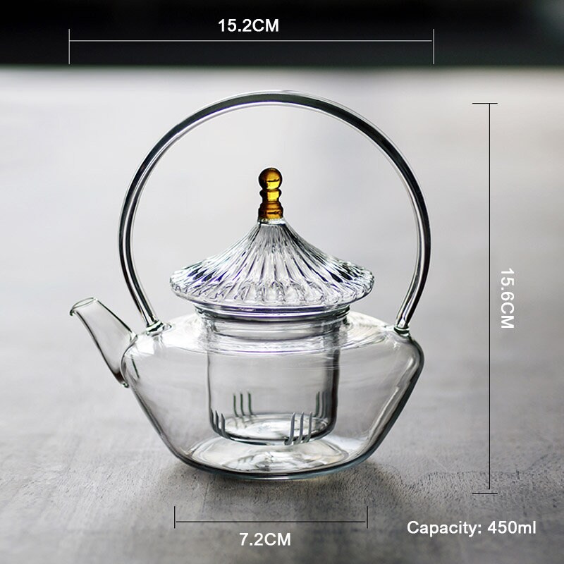 Hand Blown Elegant Glass Teapot Glass Teapot With Filter Etsy