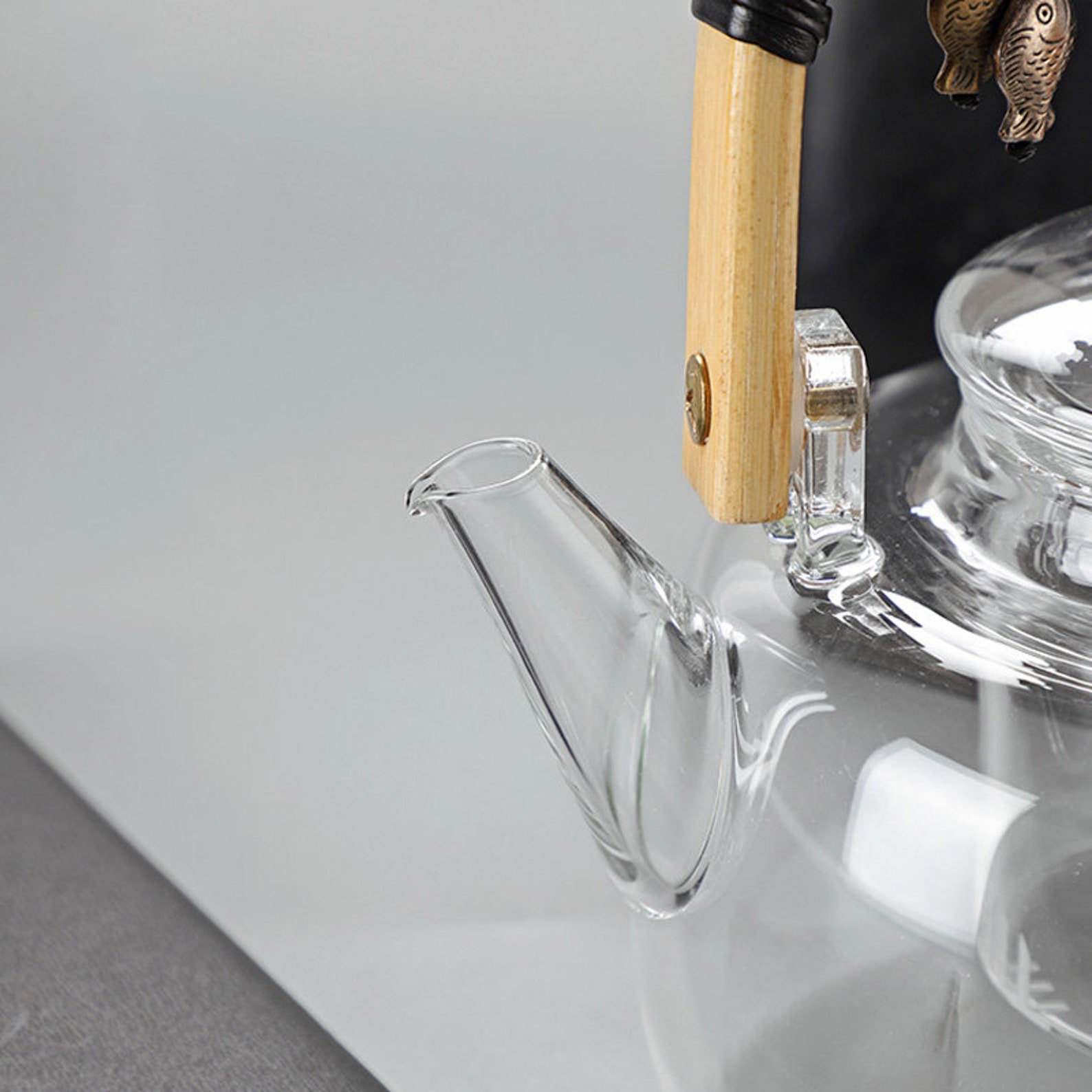 Handmade Glass Teapot tea Water Separation Single Teapot flower Tea