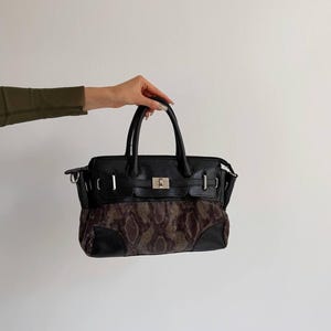 Vintage firkin tas met slangenprint