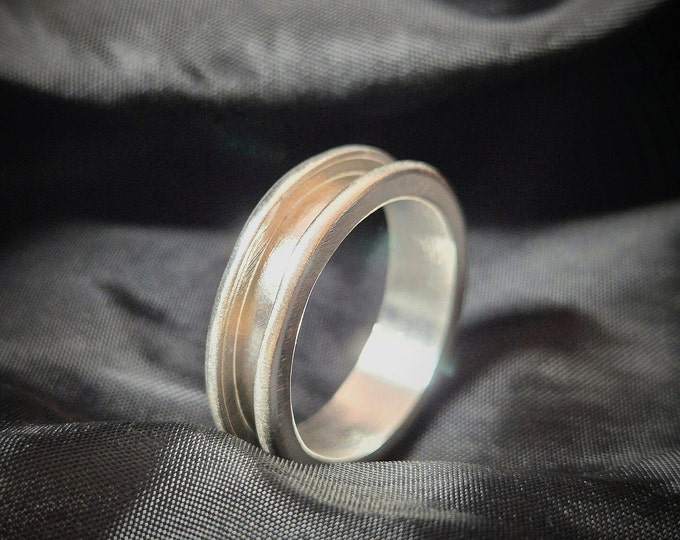 Sterling Silver Inlay Ring Blank 925 Solid Silver Channel Ring for ...