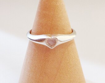 Chevalière coeur en argent sterling de 5 mm pour la fabrication et la gravure de bijoux