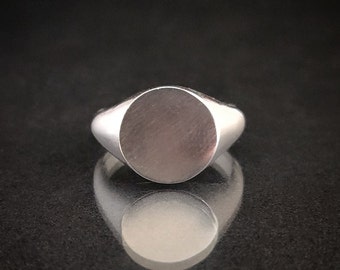 Chevalière ronde en argent de 12 mm pour la création de bijoux, la gravure, le sertissage de pierres précieuses, pour homme ou pour femme