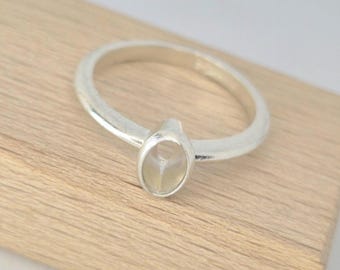 6x4mm Oval Silver Bezel Ring DIY Jewelry Making Rubover Setting Component Silversmith Crafting Gem Mount