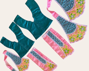 Exquisite Gaura Nitai Embroidered Outfit – Handmade in Vrindavan, Perfect for Deity Worship and Devotional Ceremonie Embroidered Deity Dress