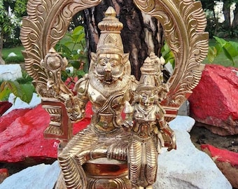 12inch/30cm  solid panhloha laxmi narsimha statue from holy vrindavan , lakshmi narsimha ji murti , narsimha dev ,iskcon , hare krishna