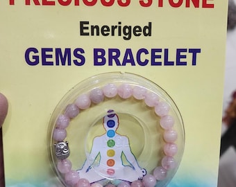 Natural Rose Quartz Bracelet | Precious Pink Stone Energized Gemstone Bracelet | Certified by Maya Gemological Lab