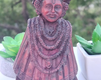 6inch/15cm coconut wood khatu shyam, ji baba shayma statue , gift purpose ,  home decor , show piece , religious gift , hare krishna ,