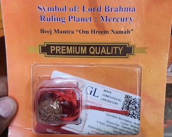 natural 4mukhi /four face rudraksha /rudrakasha /authentic lab certified bead ,premium quality  symbol of -lord brahma ruling planet mercury
