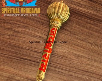 metalen hanuman gada, prachtig voor elke hanuman ji, bajrang bali gada 3,5 inch en 4 inch twee maten beschikbaar, jai shri ram bhakt hanuman