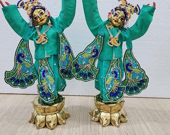 Gaura Nitai Devotional Attire – Exquisite Embroidery on Handmade Dress from Vrindavan, Crafted for Deity Adornment  Deity Dress rindavan