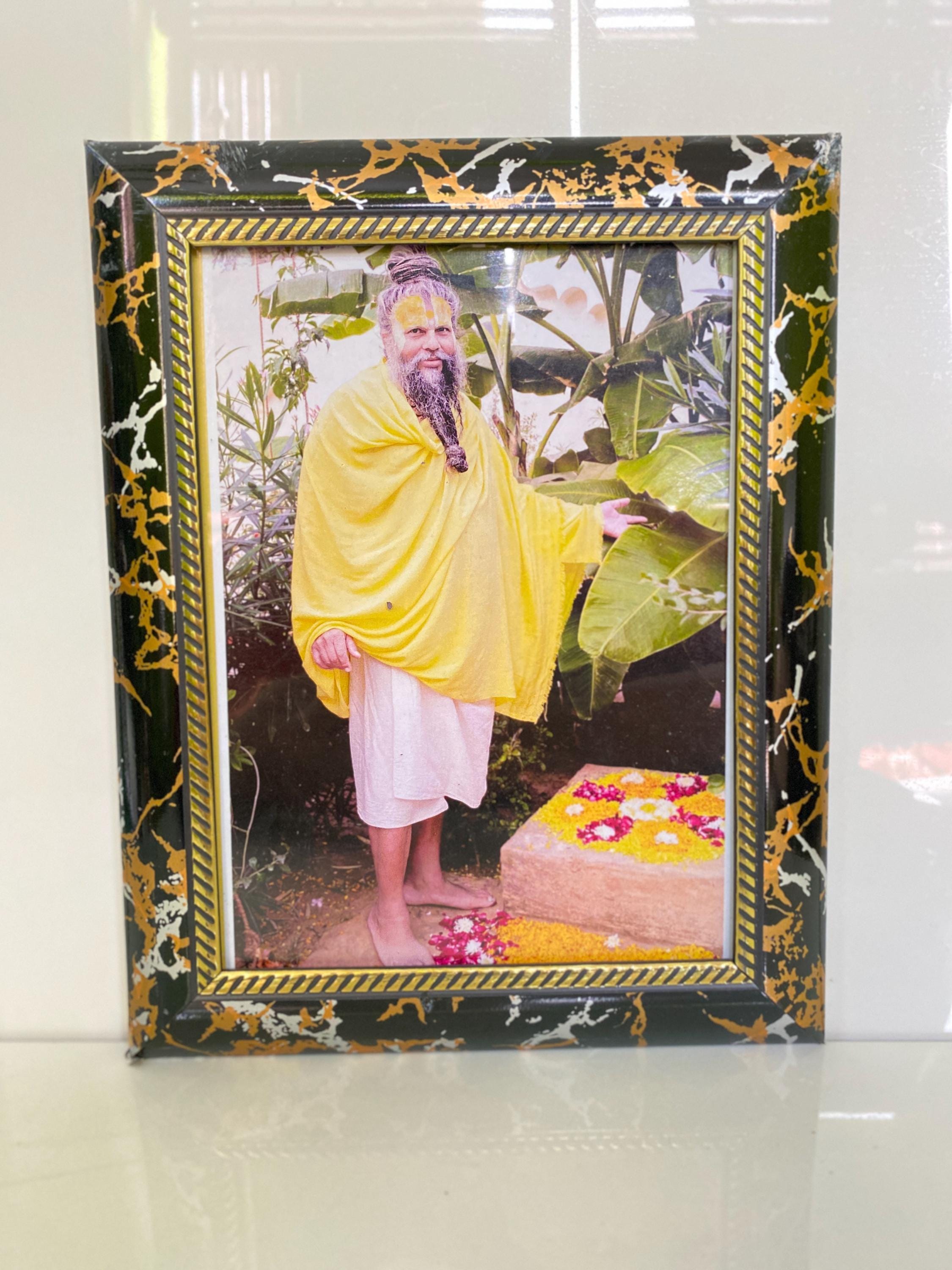 Premanand Maharaj Photo Frame Size 8x6nch, Mdf Wooden Frame of