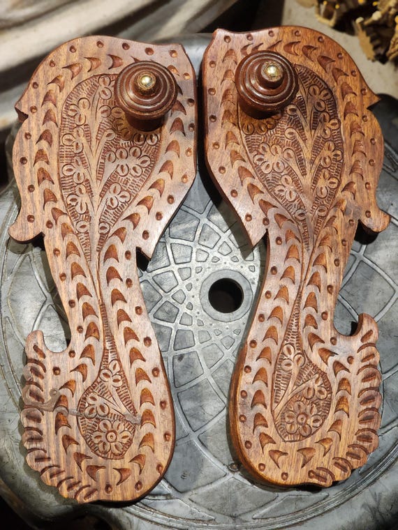 Wooden Slippers Footprint Slippers 10inch/26cm Paduka For Human