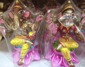 5inch/13cm ganesh laxmi statue , handmade painted laxmi mata , ganesh bhagvan , religious deity , diwali pooja , ganesh god , laxmi devi