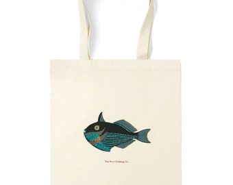 Cotton Tote Bag with Fish Logo and Strap – Stylish, Eco-Friendly Bags