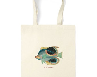 Cotton Tote Bag with Fish Logo and Strap – Stylish, Eco-Friendly Bags