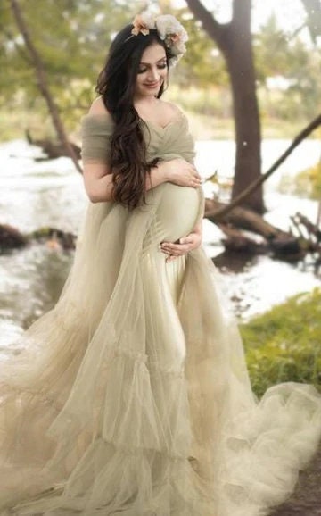 Mermaid Maternity Dress | Off the Shoulder Maternity Dress