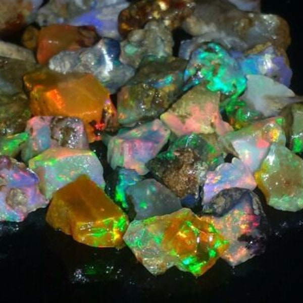 Natural ETHIOPIAN Opal gemstone  Mix Color Opal Rough Lot  Welo Opal Raw , Opal mineral , Oil Mines Opal, Uncut Opal, October Birthstone