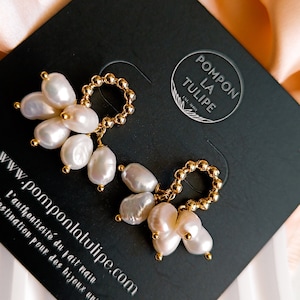 Pearl Dangle Earrings Handmade Baroque Pearl Jewelry Gift For Her Personalized Gift Idea Cocktail Dress Bridal Wedding Gift Friendship