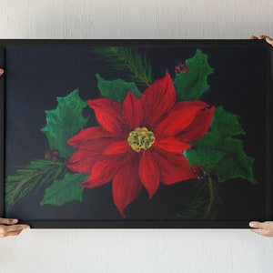 Poinsettia Flower - Oil Painting