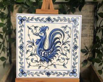 REDUCED Vintage Portuguese Tile On Easel Stand