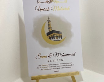 Gepersonaliseerd verijdeld Umrah Mubarak cadeau | Moslim geschenk | Umrah Mubarak afdrukken | Hadj | Islamitisch geschenk | 10 kleuren