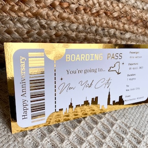 Bordkarte Rubbelkarte , Überraschung Urlaub / Reise , personalisierbar enthüllen Ziel, Geburtstag, Jahrestag